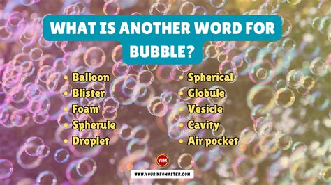 bubbel synonym|BUBBLE Synonyms 